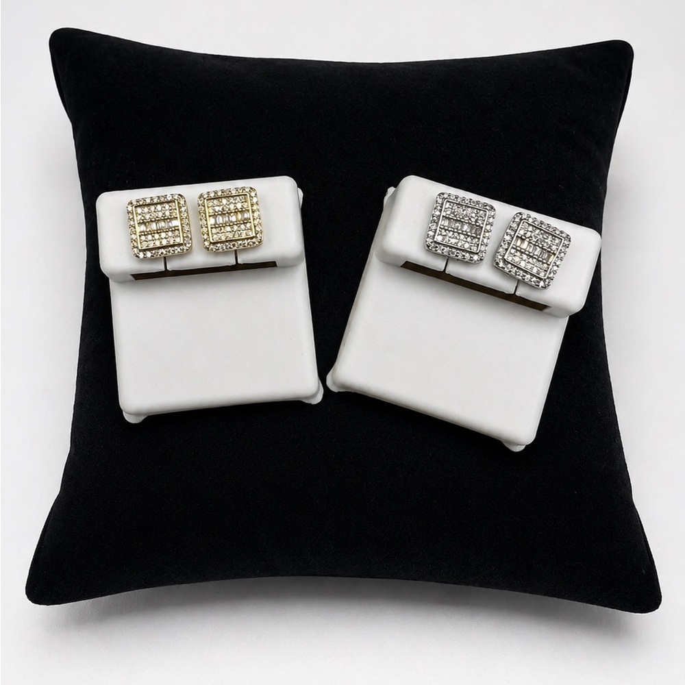925 Sterling Silver 0.68CT MOISSANITE Square Screw Back Stud Earrings